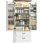 HOMCOM Keukenkast - Spaanplaat - 76x39,5x183cm - Wit