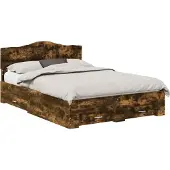vidaXL Bedframe met lade Rook Eiken 150 x 200 cm Bewerkt hout