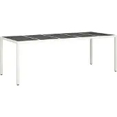 Syfax Tuintafel 250x100x75 cm poly rattan en gehard glas wit