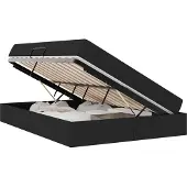 vidaXL Opbergbed met matras met matras Zwart 140 x 200 cm Polyester