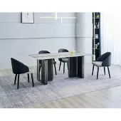 AEA Rechteckiger Esszimmer Tisch 4x Stühle Moderne Esszimmergruppe 5tlg