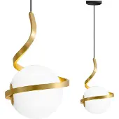 Toolight Glazen Bol Spiraal Hanglamp APP1733-1CP Goud