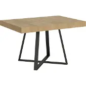 Ityhome - Uittrektafel 130/234x90 cm, model Abbraccio, eikenhout naturel, poten in antracietgrijs