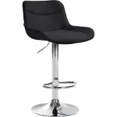 CLP Barkruk Vonore, materiaal: stof, kleur: grijs, frame: wit