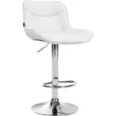 CLP Barkruk, bekleed met kunstleer, kleur: crème, frame: wit