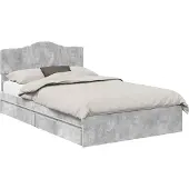 vidaXL Opbergbed met lade Beton Grijs 135 x 190 cm Bewerkt hout