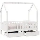 Syfax Kinderbedframe met lades 80x170 cm massief grenenhout