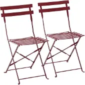 Oviala - Set van 2 opvouwbare stalen stoelen in paars - Rome