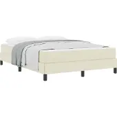 vidaXL Bedframe met matras Crème 160 x 200 cm Stof