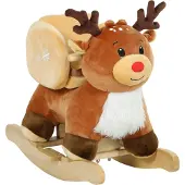 AIYAPLAY Kids Rocking Horse-Polyester, Staal-65L x 35B x 59H cm-Bruin