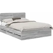 Syfax Bedframe met lade Grijze Sonoma 140 x 200 cm Geconstrueerd hout