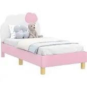 Syfax Peuterbedframe met hoofdbord Roze 70 x 140 cm PU