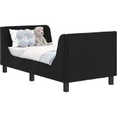Syfax Peuterbedframe met hoofdbord Zwart 70 x 140 cm Fluweel