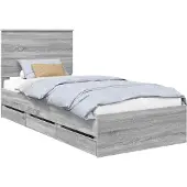 Syfax Bedframe met lade Grijs Sonoma 90 x 190 cm Ingenieurshout