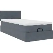 Syfax Ottoman bed met matras 90x200cm fluweel donkergrijs
