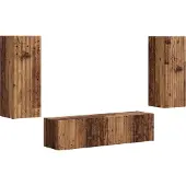 vidaXL Tv-meubelset 2 st Oudhout Bewerkt hout