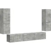 vidaXL Tv-meubelset 4 st Beton Grijs Bewerkt hout