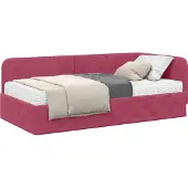 Syfax Hoekbedframe Wijnrood 90 x 190 cm Fluweel