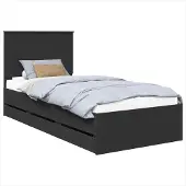Syfax Bedframe met lade met opslag Zwart 75 x 190 cm Ingenieurshout