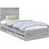 Syfax Bedframe met lade Grijs Sonoma 75 x 190 cm Ingenieurshout