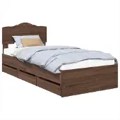 Syfax Bedframe met lade Bruin Eiken 100 x 200 cm Ingenieurshout