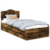 Syfax Bedframe met lade Gerookt eiken 100 x 200 cm Ingenieurshout