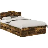 Syfax Bedframe met lade Gerookt eiken 135 x 190 cm Ingenieurshout