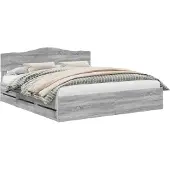 Syfax Bedframe met lade Grijs Sonoma 200 x 200 cm Ingenieurshout