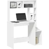 Prolenta Maison Exclusive - Bureau met plank, wit, 100x45x140 cm, houtvezel