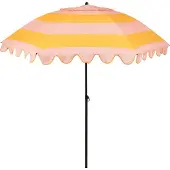 Edelman Jessy stokparasol streep geel - Ø197 x 238 cm