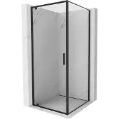 Mexen Exo draaibare douchecabine 90 x 90 cm, transparant, zwart - 8181-090-090-70-00