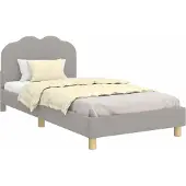 Syfax Bedframe voor kinderen met hoofdbord Lichtgrijs 90x200 cm