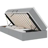 vidaXL Opslag bed met matras Lichtgrijs 90 x 190 cm Polyester