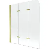 Mexen Felix douchescherm 3-delig 120 x 140 , transparant, goud - 890-120-003-50-00