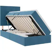 vidaXL Opslag bed met matras Donkerblauw 90 x 200 cm Fluweel