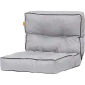 Blomster – Gewatteerd tuinkussen voor tuinstoel en fauteuil – Waterafstotend – Lichtgrijs