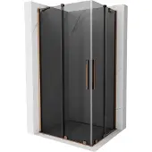 Mexen Velar Duo schuifdouchecabine 90 x 80 , grafiet, roze goud - 871-090-080-42-60
