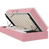 vidaXL Opbergbed met matras met matras Roze 100 x 200 cm Fluweel