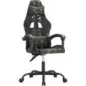 Syfax Gamestoel draaibaar kunstleer zwart en camouflage