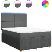 Syfax Boxspring met matras stof donkergrijs 160x200 cm