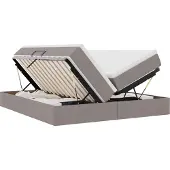 vidaXL Opbergbed met matras met opslag Taupe 180 x 200 cm Polyester