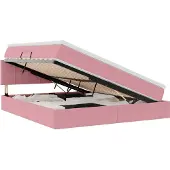 vidaXL Opbergbed met matras met hoofdeinde Roze 160 x 200 cm Fluweel