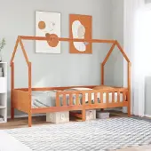 Prolenta Maison Exclusive - Kinderbed, huisbedmodel, wassgroen, 90x200 cm, grenenhout