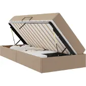 vidaXL Opslag bed met matras met opslag 2 st Cappuccino Leer