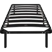 HOMCOM Bedframe - Populierenhout, Staal - 90x190x33cm - Zwart