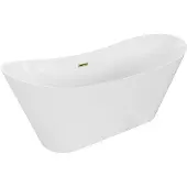 Mexen Celia vrijstaande badkuip 170 x 75 , wit, goud overloop - 52331707500-50