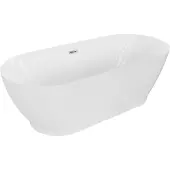 Mexen Roxy vrijstaande badkuip 180 x 85 , wit, chroom overloop - 51201808500-01