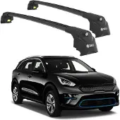 TURTLE Dakdrager voor KIA NIRO (DE) 2017-onwards Gesloten Dakrailing-Aluminium-Wingbar-Zwart-Merk