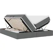 vidaXL Opbergbed met matras Donkergrijs 180 x 200 cm Polyester