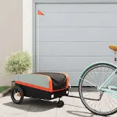Prolenta Maison Exclusive - Fietsaanhanger, zwart en oranje, 30 kg, staal